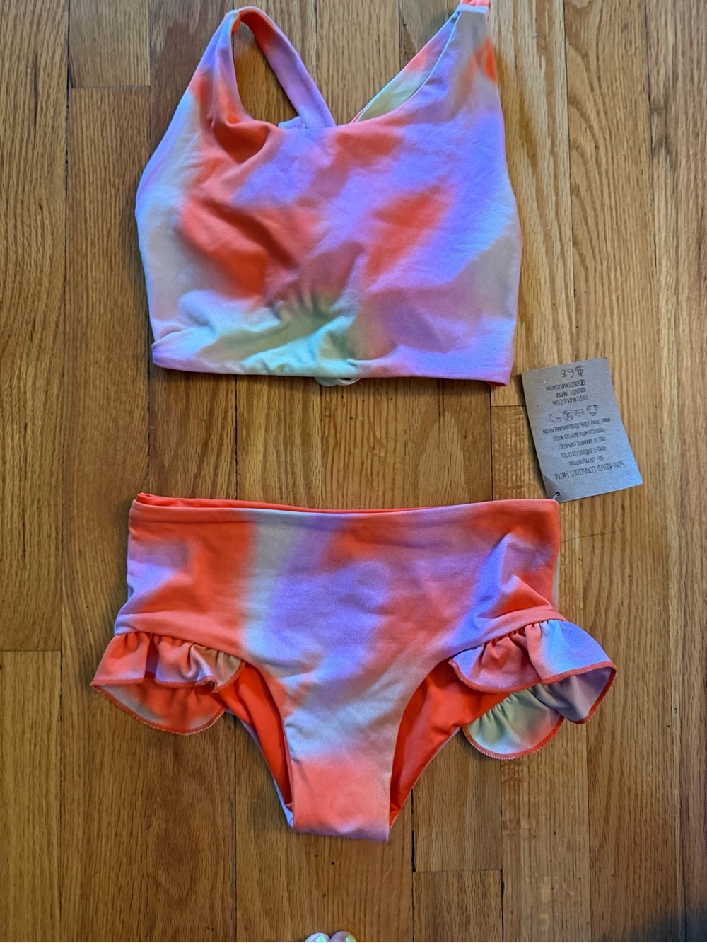Indi Maya sz 10/12 NWT girls bikini Costa Rica Eco cert 80 SPF swim fabric